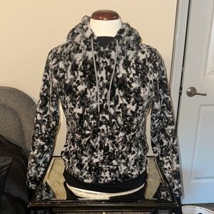 ATHLETA Tugga Sherpa Jacquard Hoodie, Glacial Black